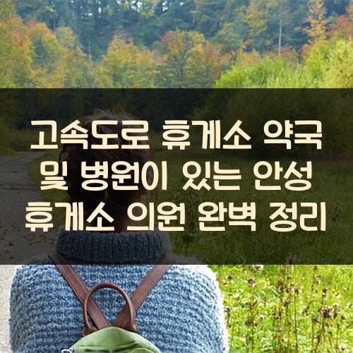 고속도로 휴게소 약국 및 병원이 있는 안성 휴게소 의원 완벽 정리