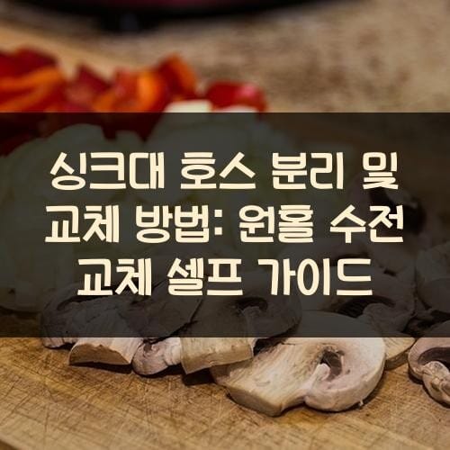 싱크대 호스 분리 및 교체 방법: 원홀 수전 교체 셀프 가이드
