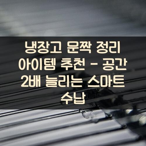 냉장고 문짝 정리 아이템 추천 - 공간 2배 늘리는 스마트 수납