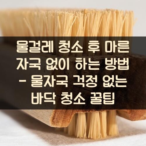 물걸레 청소 후 마른 자국 없이 하는 방법 - 물자국 걱정 없는 바닥 청소 꿀팁