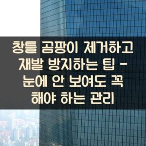 창틀 곰팡이 제거하고 재발 방지하는 팁 - 눈에 안 보여도 꼭 해야 하는 관리