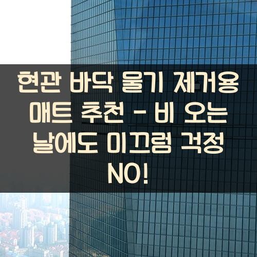 현관 바닥 물기 제거용 매트 추천 - 비 오는 날에도 미끄럼 걱정 NO!