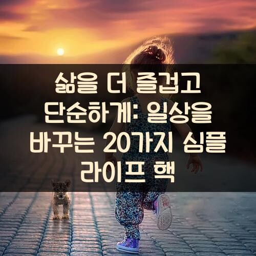삶을 더 즐겁고 단순하게: 일상을 바꾸는 20가지 심플 라이프 핵